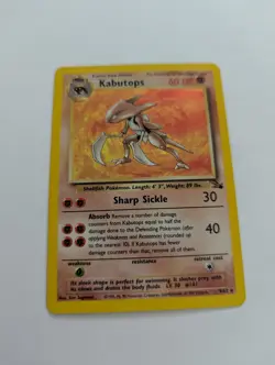 Pokemon Card Kabutops Fossil 9/62 Unlimted Holo Rare Card LP Vintage - Image 1