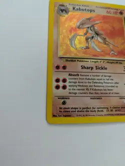 Pokemon Card Kabutops Fossil 9/62 Unlimted Holo Rare Card LP Vintage - Image 5