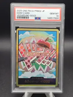 2025 One Piece Japanese PRB02 Vegapunk Gold DON!! PSA 10 - Image 1