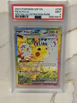 Pikachu ex 238/191 Special Illustration Surging Sparks Pokemon Card PSA 9 MINT - Image 1