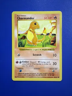 🔥 Charmander 46/132 Base Set Shadowless - LP WoTC Vintage Pokemon TCG Card - Image 1