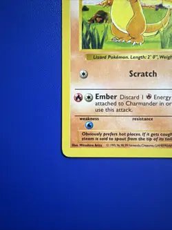 🔥 Charmander 46/132 Base Set Shadowless - LP WoTC Vintage Pokemon TCG Card - Image 2