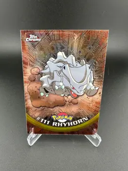 Rhyhorn #111 Holo Topps Chrome Trading Cards Series 2 Pokemon NM - Image 1