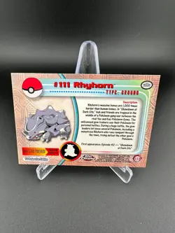 Rhyhorn #111 Holo Topps Chrome Trading Cards Series 2 Pokemon NM - Image 2