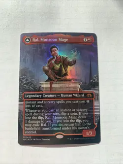 Ral, Monsoon Mage / Ral Leyline Prodigy NM BORDERLESS FOIL MTG! Modern Horizons - Image 1