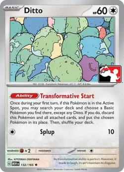Ditto 132/165 Rare Pokemon Prize Pack Series Cards NM - Image 1