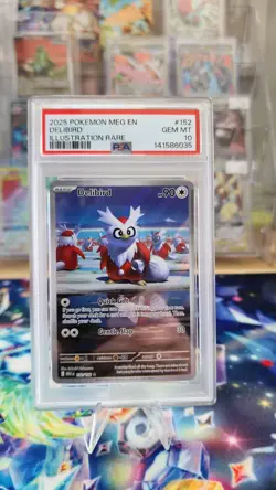 2025 Pokemon Mega Evolution #152 Delibird Illustration Rare PSA 10 Card GEM MINT - Image 1