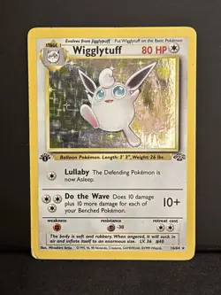 Wigglytuff 16/64 (1st Edition) Pokemon Jungle - MP/HP - Image 1