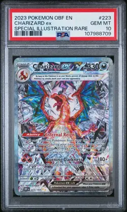 2023 POKEMON OBF EN-OBSIDIAN FLAMES #223 CHARIZARD EX PSA 10 - Image 1