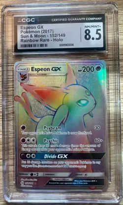 CGC 8.5 NM/MT+ TCG Pokemon Espeon GX Secret Rare Holo - Image 1