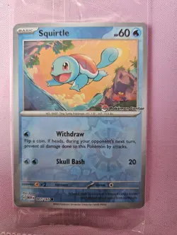 Pokemon Center Stamped Reverse Holo Squirtle Promo Card 007/165 Sealed - Image 1