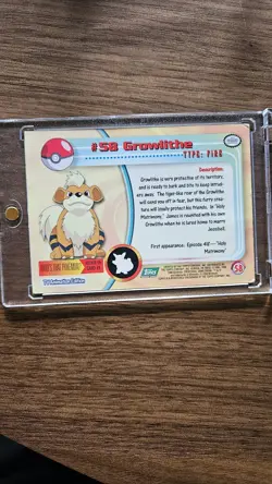 Topps 1999 Growlithe #58 Pokemon TV Animation - Image 4
