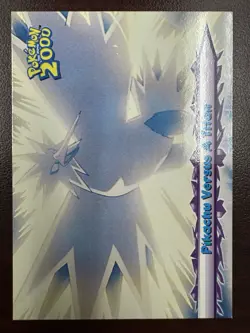 Pokemon Topps 2000 The Movie #34 Pikachu Versus A Titan NM- Blue Logo - Image 1