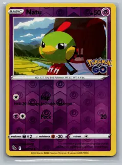 Natu (Reverse Holo) Pokemon GO 032/078 2022 NM - Image 1