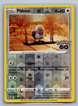 Pidove (Reverse Holo) Pokemon GO 061/078 2022 NM - Image 1