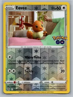 Eevee 054/078 Common Pokemon GO Pokemon Reverse Holo Near Mint - Image 1