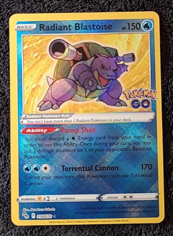 Radiant Blastoise ⭐ 018/078 Holo Radiant Rare Pokemon GO 2022 Pokemon NM - Image 1