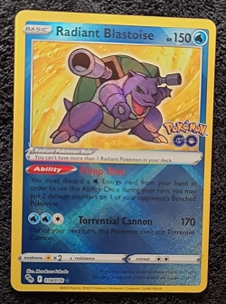 Radiant Blastoise ⭐ 018/078 Holo Radiant Rare Pokemon GO 2022 Pokemon NM - Image 2