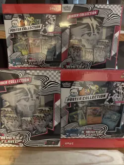 Pokemon White Flare Bundle Black Bolt Poster & White Flare Binder Lot Of 2 - Image 1