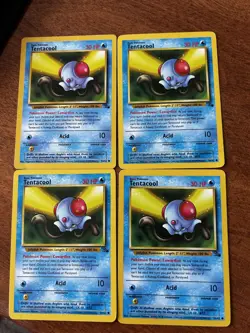 Tentacool 56/62 - Fossil - LP/MP - Pokemon TCG - 1999 (set of 4) - Image 1