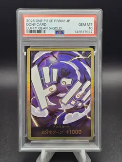 2025 One Piece Japanese PRB02 Luffy Gear 5 Gold DON!! PSA 10 - Image 1