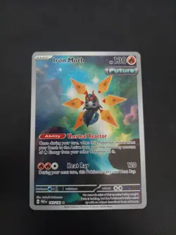 Pokemon TCG Iron Moth 187/182 Sv04: Paradox Rift Illustration Rare Card Holo NM - Image 1