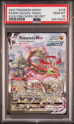 G1N 2021 Rayquaza VMAX 218203 Alt Art Pokemon TCG Card PSA 10 Gem Mint - Image 1