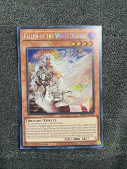 FALLEN OF THE WHITE DRAGON YuGiOh BPRO-EN024 Secret Rare 1st Edition Near Mint - Image 2
