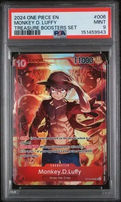 Monkey D. Luffy (Treasure Booster Set) ST10-006 One Piece Promo Card PSA 9 - Image 2