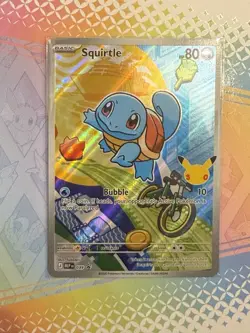Pokemon Squirtle Full Art Holo Card MEP 039 80 HP Bubble Attack - Image 1