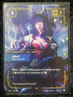 Ahri Inquisitive Foil Rift Bound League Of Legends Card 119/298 - Image 1