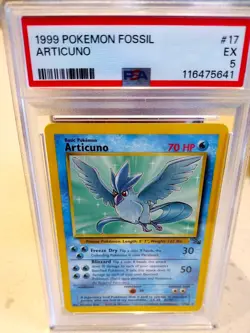 Pokemon Card Articuno Freeze Dry Fossil 17/62 PSA 5 70 HP 1999 - Image 1