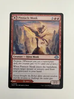 Pinnacle Monk / Mystic Peak MTG Magic the Gathering Card NM Near Mint MH3 - Image 1