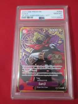 Sanji (One Piece Japanese Version 2nd Anniversary Set) OP07-064 PSA 10 - Image 1