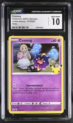 Cosmog 013/025 Holo Pokemon Karte TCG Celebrations DE CGC PSA 10 Pop Count 1 - Image 1
