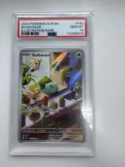 Pokemon TCG Bulbasaur Stellar Crown Illustration Holo Card 143/142 PSA 10 - Image 1