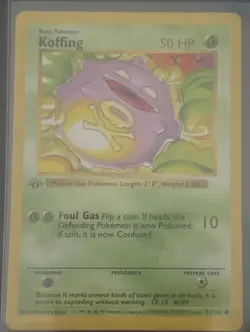 Pokemon Cards: Base Set 1st Edition Common: Koffing Shadowless 51/102 - Image 2