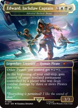 MTG English Edward, Jackdaw Captain - Admiral Beckett Brass (Rainbow Foil) NM - Image 1