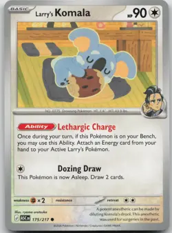 Larry's Komala 175/217 Common Ascended Heroes Pokemon Near Mint - Image 1