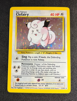 1999 POKEMON BASE SET 5/102 CLEFAIRY HOLO - MP - Image 1