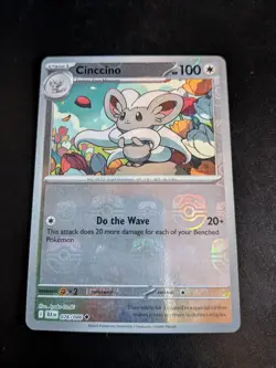 Pokemon TCG Cinccino 076/086 Black Bolt Reverse Holo Masterball - Image 1