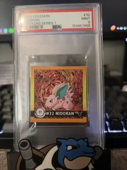 VINTAGE 1998 POKEMON Sticker Series 1 Nidoran- PSA 9 - Image 1