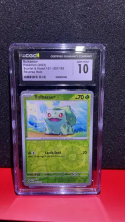 Pokemon Bulbasaur Reverse Holo #1 Scarlet & Violet 151 CGC 10 Gem Mint - Image 1