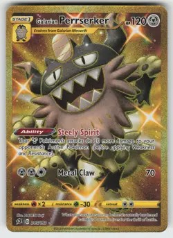 Galarian Perrserker (Secret) Secret Rare SWSH02: Rebel Clash 205/192 Pokemon - Image 1