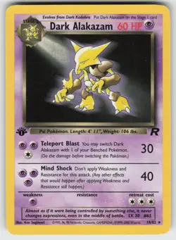 Dark Alakazam (18) Rare 1st Edition Team Rocket 18/82 Pokemon - Image 1