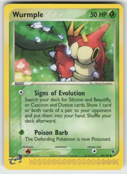 Wurmple Common Ruby and Sapphire 78/109 Pokemon - Image 1