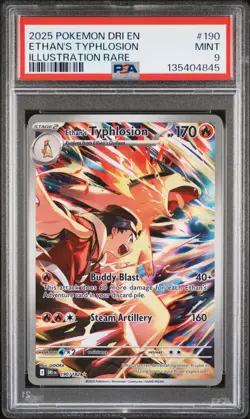 2025 Pokemon Ethan’s Typhlosion #190 PSA 9 Illustration Rare Destined Rivals - Image 1