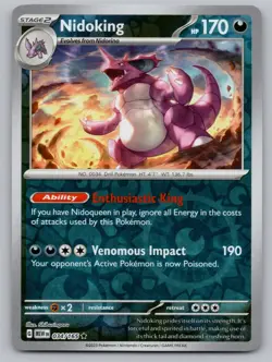 Nidoking 034/165 Rare 151 Pokemon Reverse Holo Near Mint - Image 1