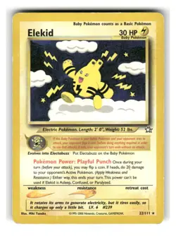 Elekid 22/111 Rare Neo Genesis Pokemon Lightly Played - Image 1