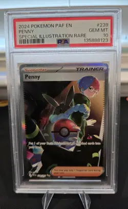 2024 Pokemon SV: Paldean Fates Penny #239 Special Illustration Rare Holo PSA 10 - Image 1